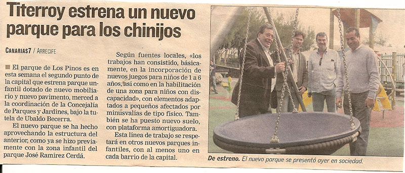 recorte de prensa en diario canarias7